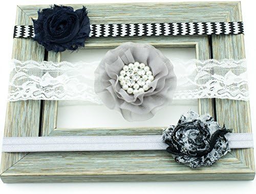 Baby Headbands Newborn Infants Women Cute Teens Girls New Hair Accessories Cheap 6 Month Set Wholesale in a Pack Lot in Bulk Flowers Plain Wedding White Grey Blue Elastic Lace Chiffon Rhinestone, 16 in - 12-18 MONTHS