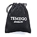 TEMEGO Jewelry Mens Stainless Steel Ring, Fashion Batman Symbol Band,Black Silver