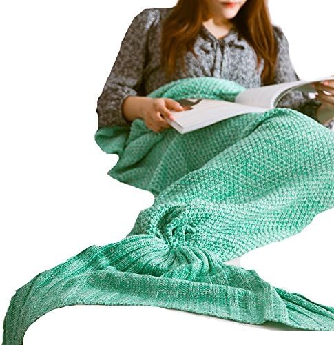 Mermaid Blanket,Warm and Soft All Seasons Mermaid Tail Blanket Sofa Quilt Living room blanket for Adults Teens Kids, By Puremakee (Adult Green,70.87"x31.50")