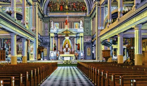 Saint Louis Cathedral Sanctuary, New Orleans. An 8x10-inch enlargement of a Vintage Postcard
