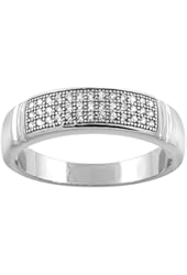 Sterling Silver Micro Pave Cubic Zirconia Men's Wedding Band, 3/16 inch wide, sizes 8 to 14