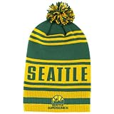 Seattle Supersonics Adidas NBA Classics Throwback Cuffed Knit Hat w/ Pom