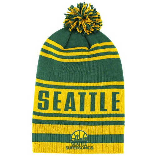Seattle Supersonics Adidas NBA Classics Throwback Cuffed Knit Hat w/ Pom