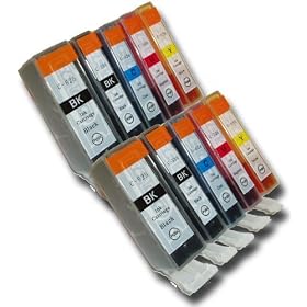 10 Chipped Compatible Canon Pixma PGI-525 & CLI-526 Ink Cartridges Ink Cartridge for the Canon Pixma MG8150 Printer from 'The Ink Squid': 2 x PGI-525Bk - Black; 2 x CLI-526bk - Black; 2 x CLI-526C - Cyan (Blue); 2 x CLI-526M - Magenta (Red); 2 x CLI-526Y - Yellow. Fully Compatible with the Canon Pixma iP4850 MG5150 MG5250 MG6150 MG8150 MX882 MX885 iX6250 & iX6550 Printer Models. The Latest Chips, the Maximum ML Capacity of any Compatible Ink Cartridge. 2 Year Guarantee on all Cartridges.