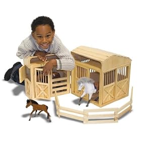 Folding Wooden Horse Stable by Melissa and Doug