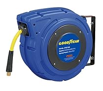 Goodyear 27527153G Enclosed Retractable Air Compressor/Water Hose Reel with 3/8 in. x 50 ft. Hybrid Polymer Hose, Max. 300PSI

