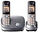 Panasonic KX-TG6512EM DECT Twin Digital Cordless Phone Set - Silver