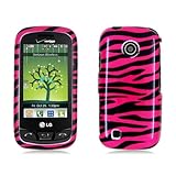 LG COSMOS TOUCH VN270 BLACK/HOT PINK ZEBRA HARD CASE