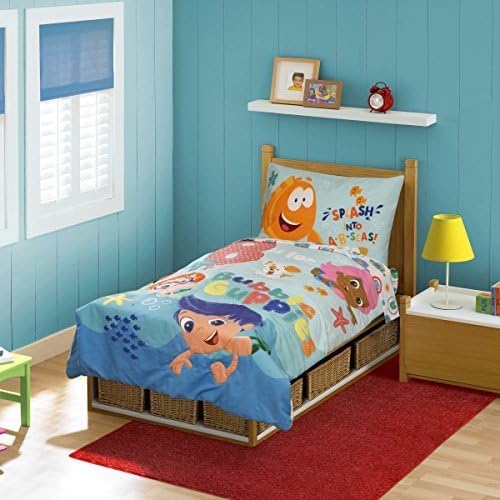 Nickelodeon Bubble Guppies 4 Piece Toddler Bedding Set, Aqua by Nickelodeon