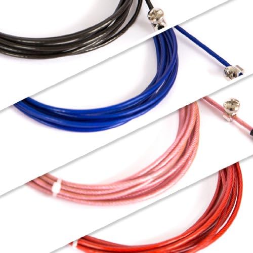 CSX - Spare Replacement Jump Rope Custom Wire Cable -10ft / 3m - Black, Red, Pink, Blue - Adjustable Length with Screws and End Caps Included - 2.5mm Thickness - Suitable for CSX Pro Speed 3000, CSX Pro Speed XL