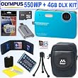 Olympus Stylus 550WP 10MP Waterproof Digital Camera (Blue) + 4GB Deluxe Accessory Kit