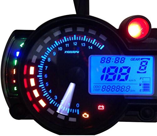 LCD Digital Motorcycle Odometer 299KM/h Speedometer Speed Sensor MPH Gauge USA