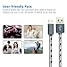 G-Cord [4-Pack] 6 Feet Nylon Braided Micro USB - Durable Charging Cable for Samsung, Nexus, LG, Motorola, Android Smartphones and More