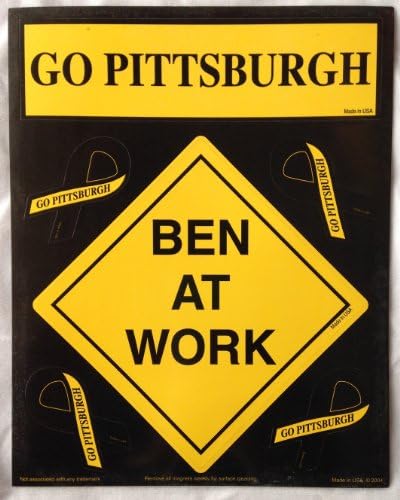 Go Pittsburgh Steelers NFL Football Ben Roethlisberger "BEN AT WORK" Die-Cut HOME or CAR MAGNET Sheet (8" X10" Magnet Sheet)