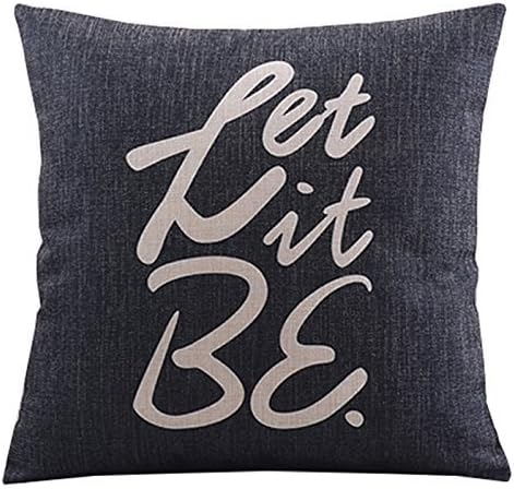 Keep Up Life Cotton Linen Designer Decorative Throw Pillow Case Cushion Cover Let it Be by the Beatles Square 18"