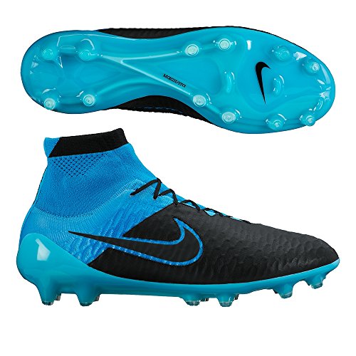 Nike MAGISTA OBRA LTHR FG mens soccer-shoes  BLACK/TURQUOISE BLUE/BLUE LAGOON/BLACK