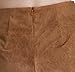 DUBACH Women's High Waist Faux Suede Khaki A-Line Skirt(Khaki,XL)