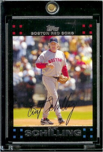 2007 Topps #280 Curt Schilling Boston Red Sox Baseball Card - Mint Condition - Shipped in Protective Display Case!