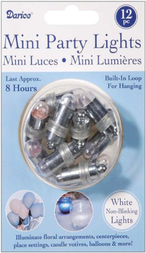 Non-Blinking Mini Party Lites 12/Pkg: White