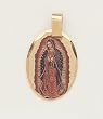 14 Kt Gold Layered Medal - Our Lady of Guadalupe - Oval - Hand Made - Ready for Engraving - Individually Boxed