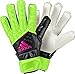 adidas Performance ACE Fingersave Junior Goalie Gloves, Solar Green/Black/Shock Pink/White, Size 6
