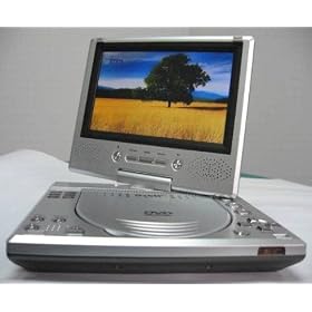 Feastronics 7" Multiregion Swivel Screen Portable DVD Player with Dual Digital (Freeview, DVB-t) and Analog TV Tuners and Recorder, Nintendo Retro Games Player with 300 Games + free headrest bag