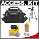 Sony LCS-VA15 Camcorder/Digital Camera Case + Tripod + Accessory Kit for HandyCam HDR-SR12, HDR-SR11, HDR-SR10D, HDR-SR10, CR-SR220D, DCR-SR220, DCR-SR85, DCR-SR65, DCR-SR45, HDR-UX20, HDR-UX10, DCR-DVD910, DCR-DVD810, DCR-DVD710, DCR-DVD610, HDR-HC9, HDR-HC7, DCR-HC62, DCR-HC52 and Sony Cyber-shot Digital Cameras