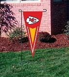 KANSAS CITY CHIEFS OFFICIAL LOGO PENNANT GARDEN FLAG + STAND