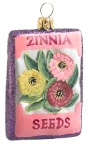 Ornaments To Remember Zinnia Seed Packet Hand-Blown Glass Ornament