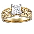 14K Yellow Gold Diamond Celtic Style Engagement Ring Semimount - 0.16 Ct. - CENTER STONE NOT INCLUDED