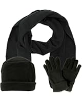 Luxury Divas Polar Fleece 3 Piece Hat Scarf & Glove Set