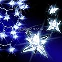 40 White LED Star Lights, transparent wire, indoor Christmas lights
