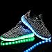 CAYANLAND LED Light Up Shoes Fashion Sneaker for Men Women Kids Child Boy Girls Slip-on with 11 Color Modes, 03Black,41