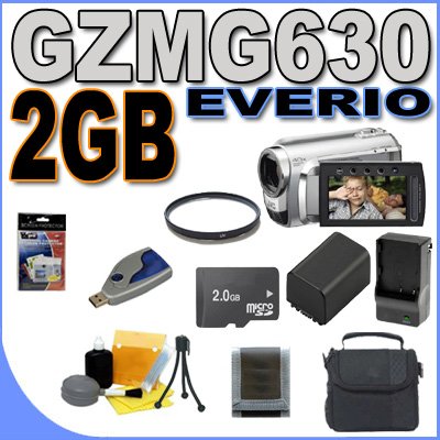 JVC Everio GZ-MG630 60GB Hard Drive HDD w/40x Optical Zoom Digital Camcorder (Silver) BigVALUEInc Accessory Saver 2GB BP823 Battery/Rapid Charger UV Bundle