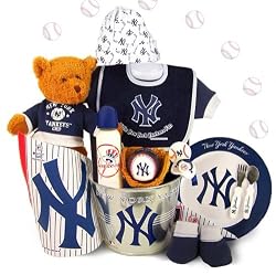 Yankees Spring Training Starter Kit Baby Boy Gift Basket by Kara Nessian