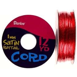 1mm Satin Rattail Cord, Red, 10 Yd Roll (1 Roll/pack)