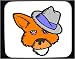 Decorated Mouse Pad with fox, face, gangster, red, hat
