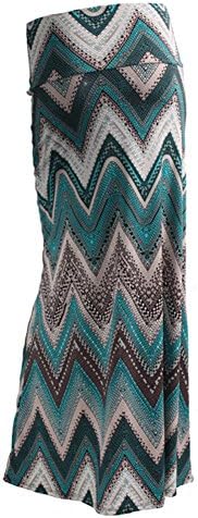 Gravity Threads Women's Fashion Designer Pattern Span Maxi Skirt, T Blue Chevron