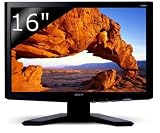 Acer X163Wb - LCD display - TFT - 16 - widescreen - 1366 x 768 / 60 GHz - 250 cd/m2 - 500:1 - 8 ms - 0.252 mm VGA - glossy black