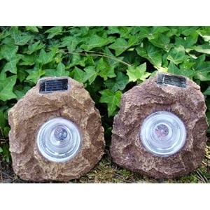 2 Larger Outdoor Smart Solar Rock Spot Light with 3 LED by H-MSHOP