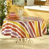 Nappe Toile ciree sorbet prune rouge ronde diametre 160cm