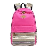WSince 可愛い 帆布 バッグ キャンバス リュックサック スクールバッグ ロース