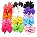 Foxnovo 15 Color 3 Boutique Hair Bows Girls Kids Alligator Clip Grosgrain Ribbon Headbands Hair Clips No Clip Baby Ribbon Hair Bows Baby Shower Gift!