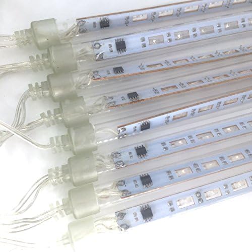 YeMarket 30cm 144 LED Meteor Shower Rain Lights Waterproof 8 Tubes String (Blue)