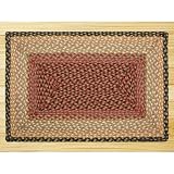 EarthRugs RC-57 Burgundy / Crème Braided Rectangular Rug Size: 8' x 10'