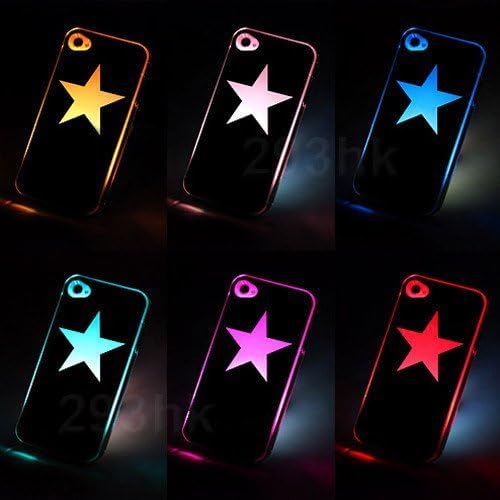 Star Sense Flash Light LED Color Changing Hard Case Cover for Iphone 4 4g 4s NEW