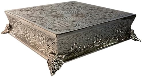 Raj India Trading 14-Inch Square Cakestand, Small