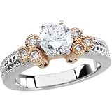 14K Rose and White Gold Diamond Engagement Ring - 0.68 Ct.