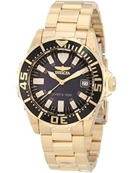 Invicta Womens 10626 Pro Diver Black Mother-Of-Pearl Dial 18k Gold Plated Watch