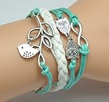 BOXINGCAT Fashion Lady Retro Infinity Wings Owl Strands Suede Rope Bracelet Gift thumbnail